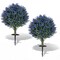 Purple - Green Artificial Lavender Topiary Ball Trees with Ground Spikes Set of 2